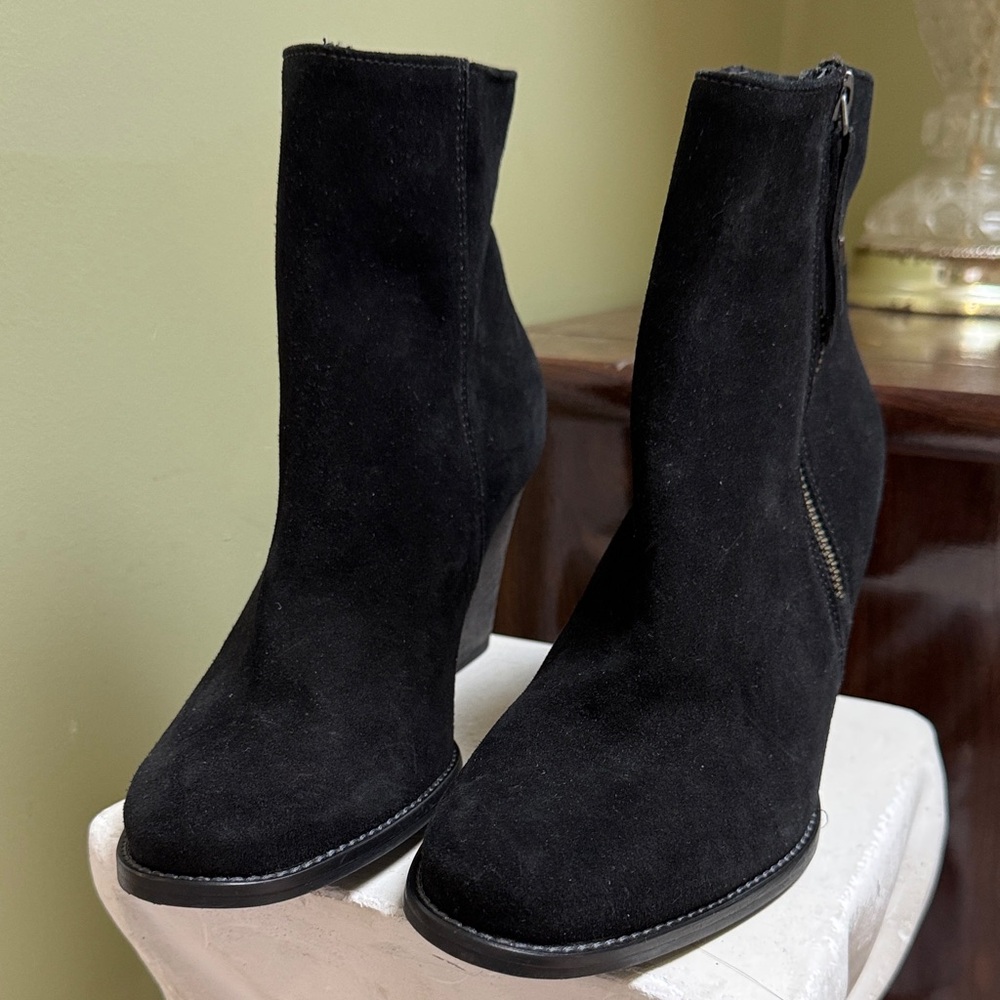 Paul Green Black suede REYA Ankle Booties women size 6.5 pg H23N14 - Picture 4 of 7